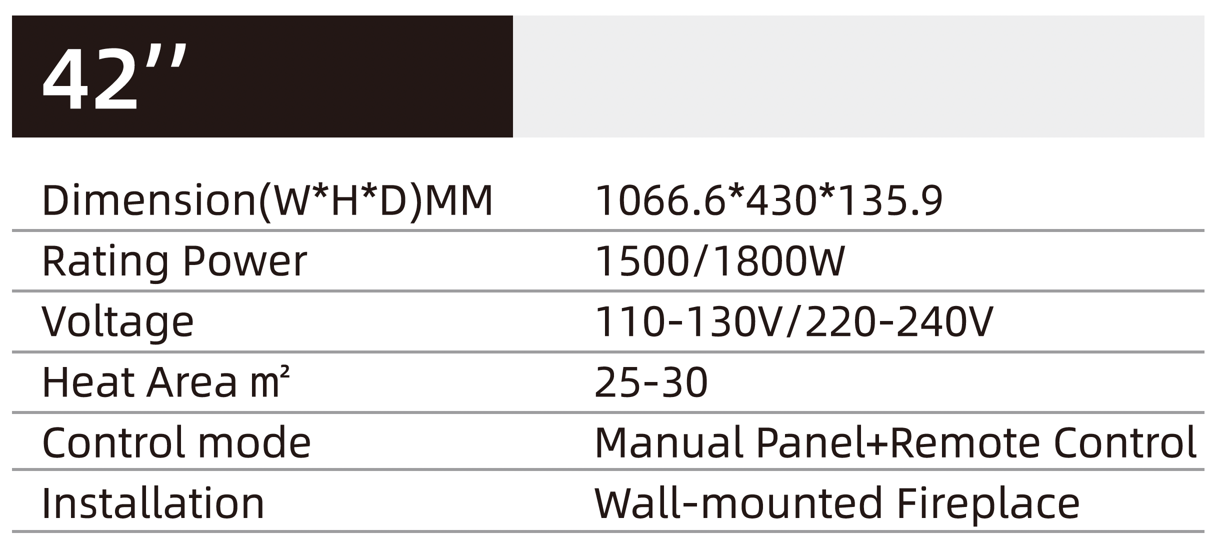 ELECTRIC FIREPLACE 42