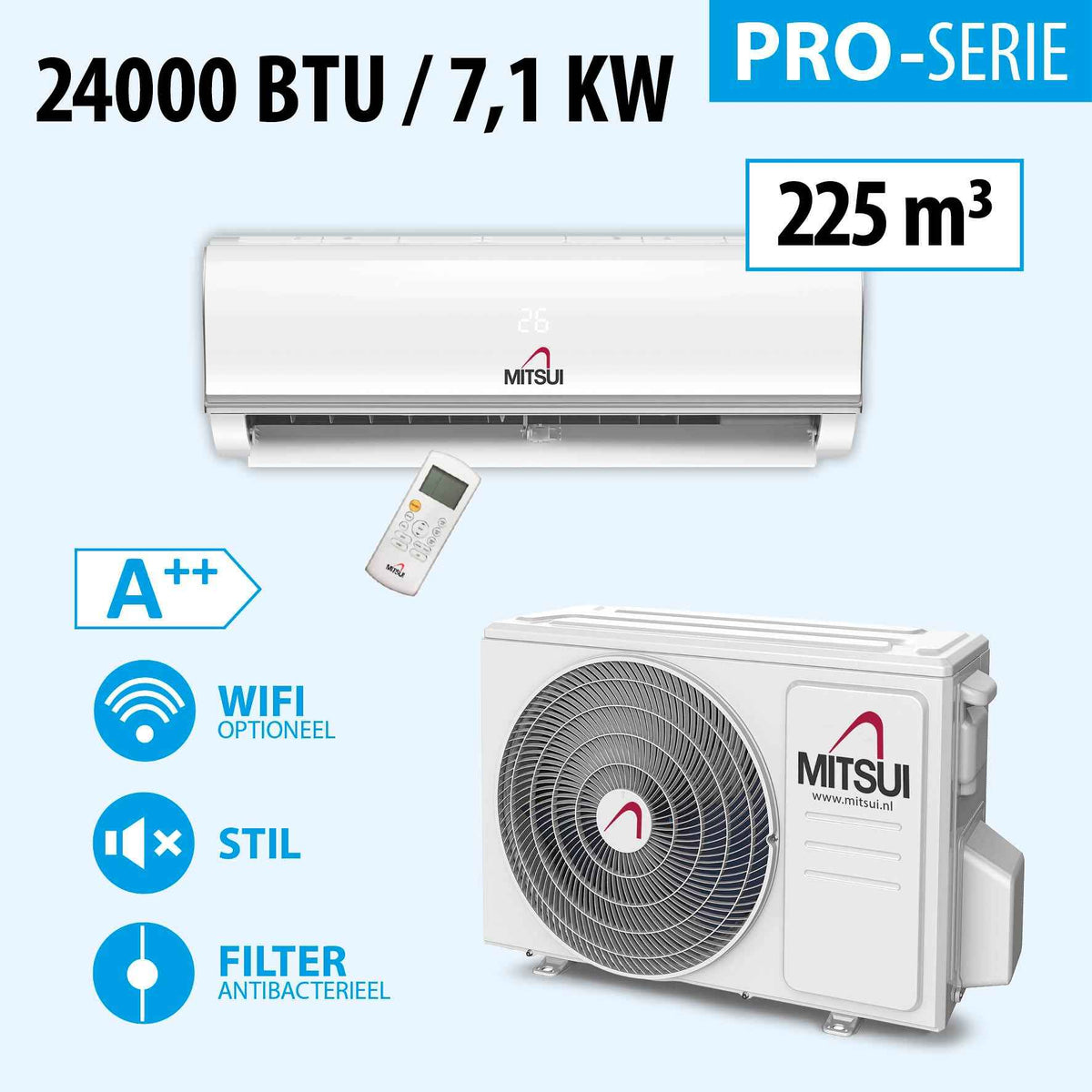 MITSUI PRO 24000BTU (A+++) 215m3 KOELEN