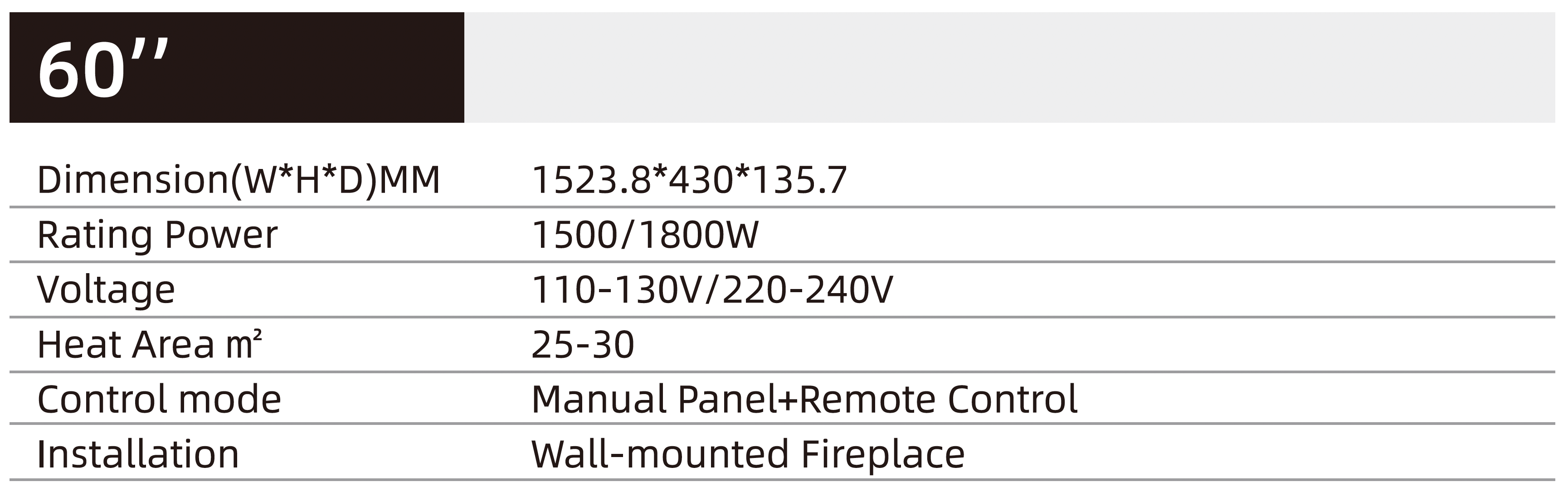 ELECTRIC FIREPLACE 60