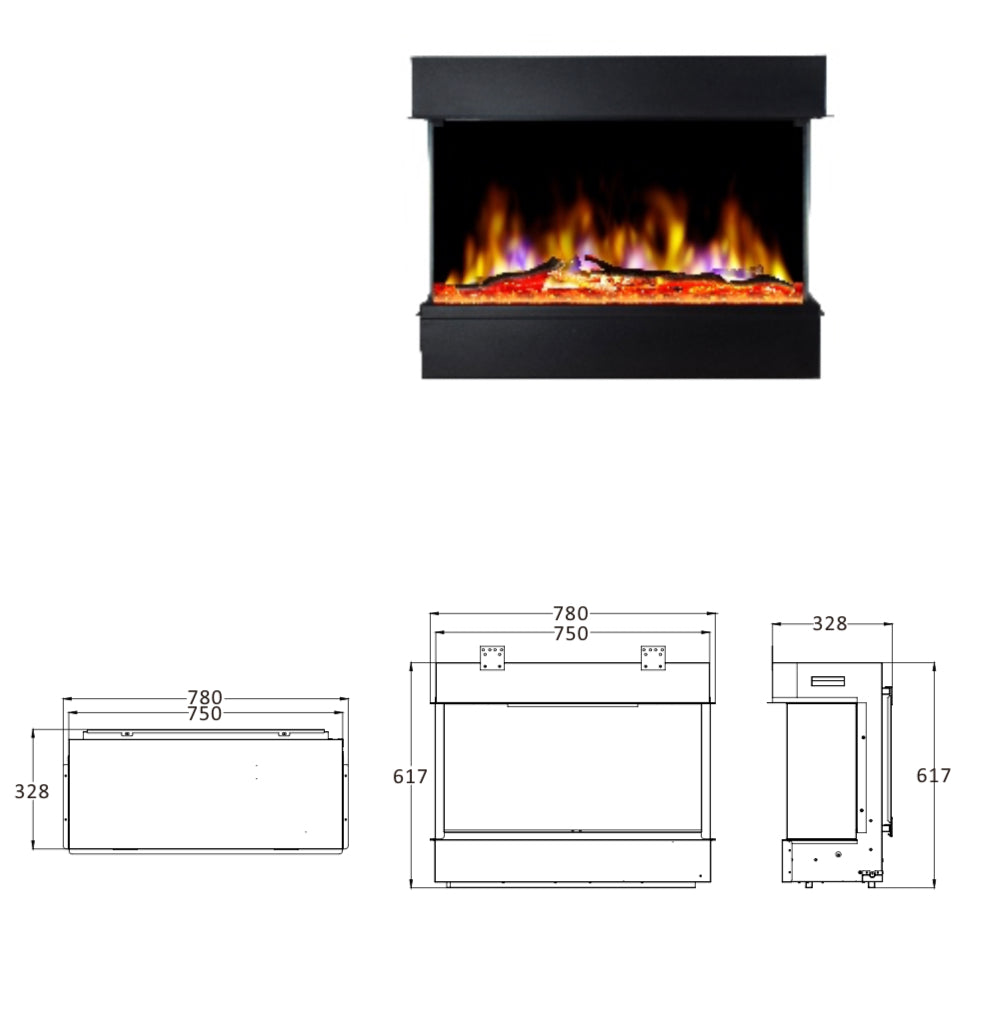 ELEKTRISCHE SFEERHAARD 750MM INBOUW (incl verw)