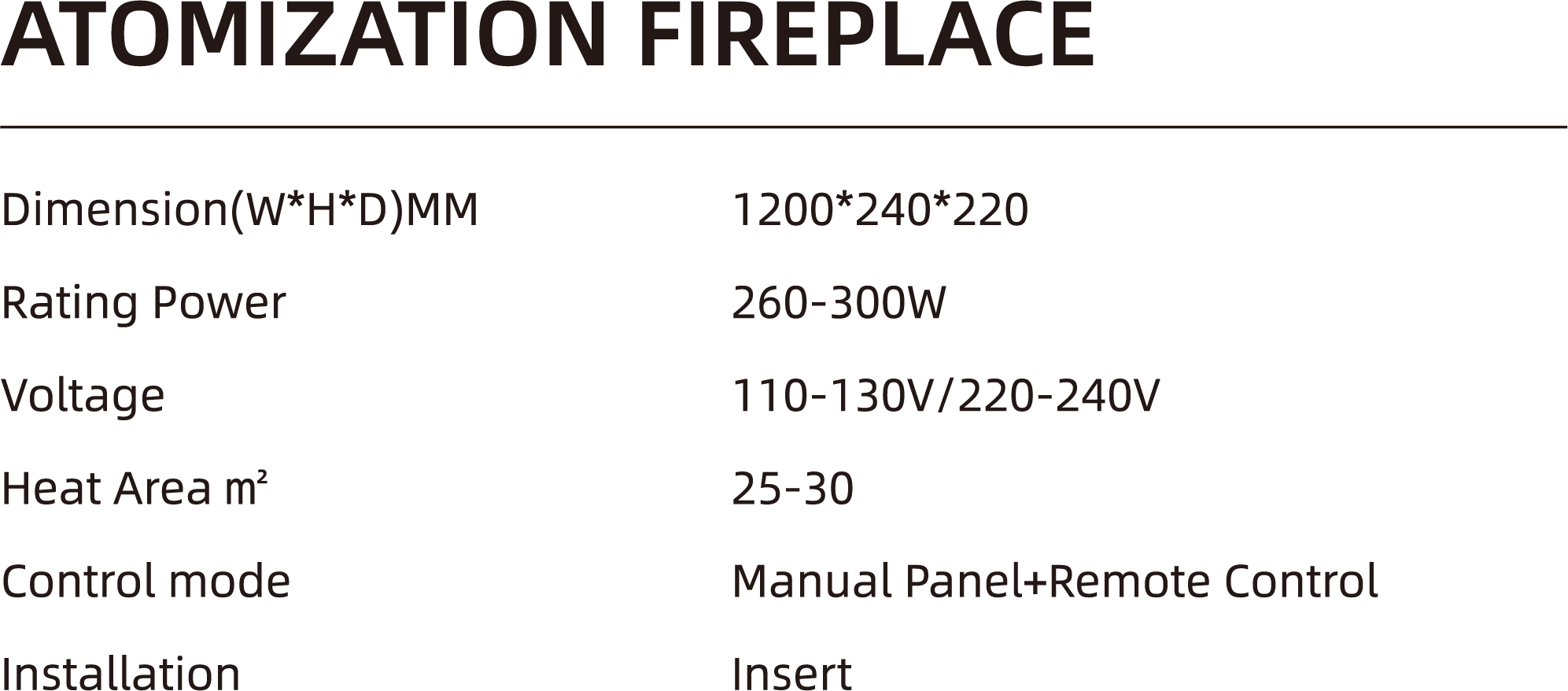 ELECTRIC FIREPLACE ATOMIZATION
