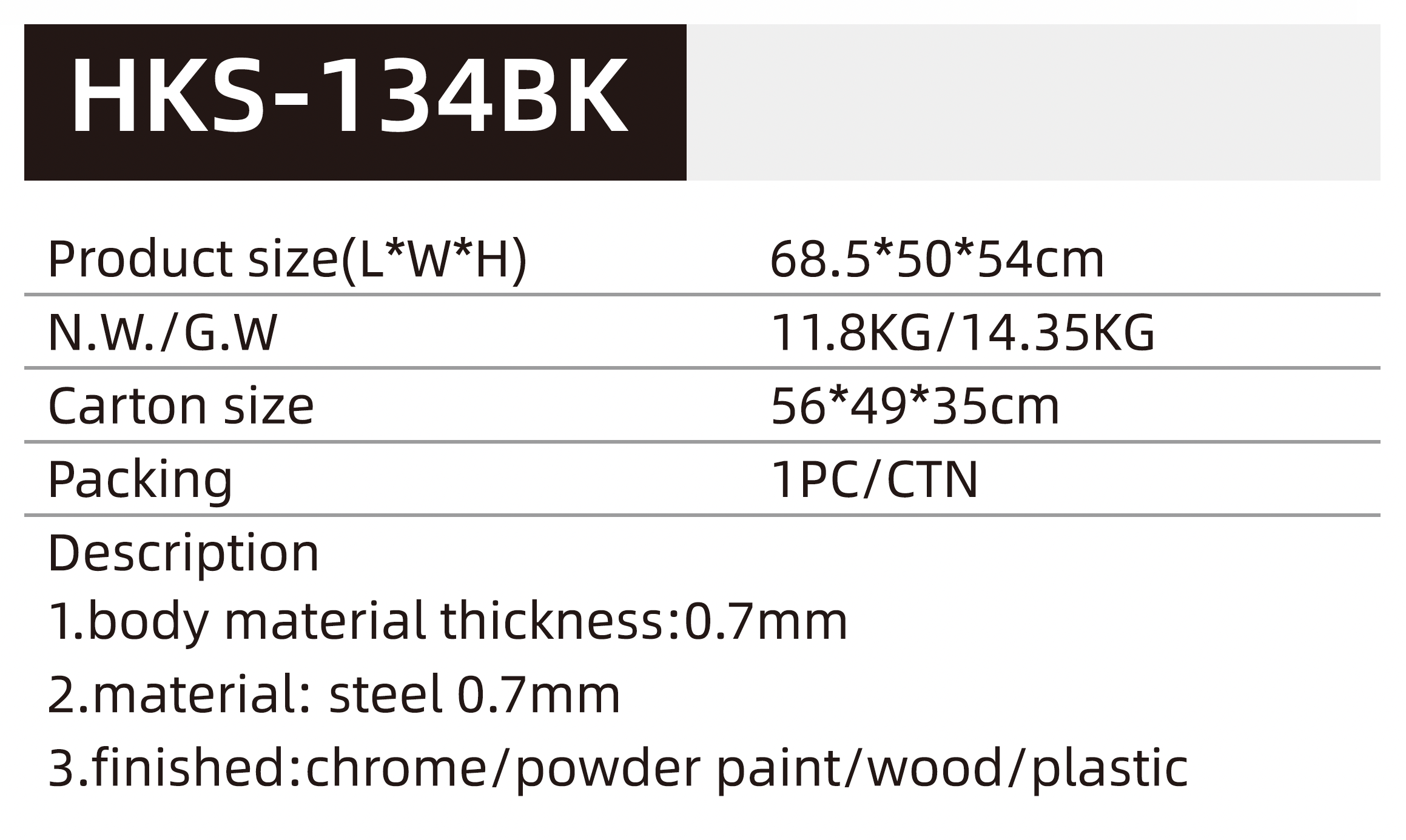 BBQ GRILL HKS-134BK