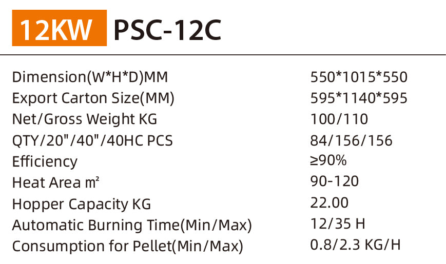 PELLET STOVE PSC-12C 12KW