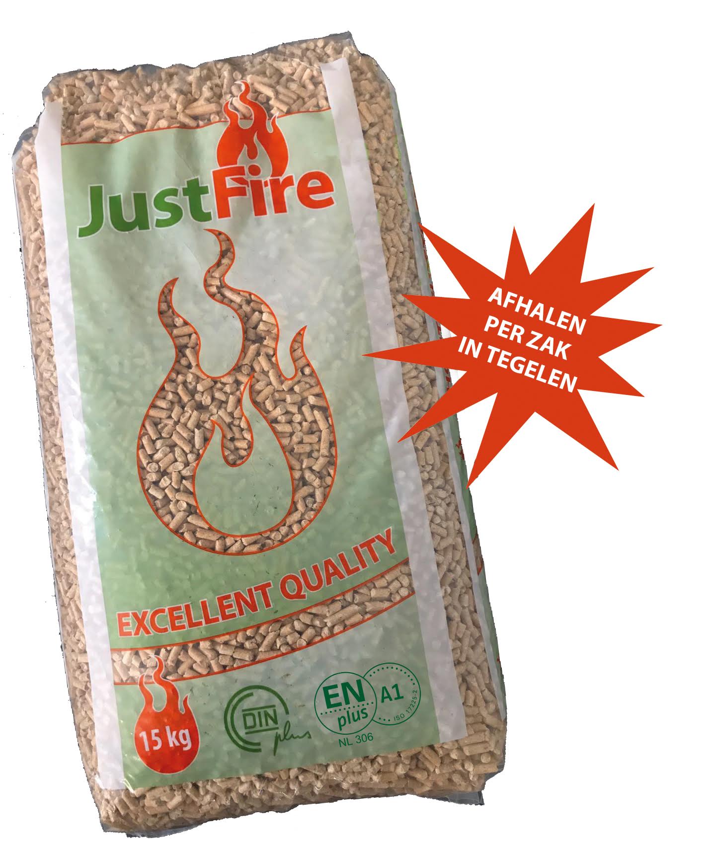 PELLETS JUSTFIRE (afhalen per zak) Filiaal Tegelen