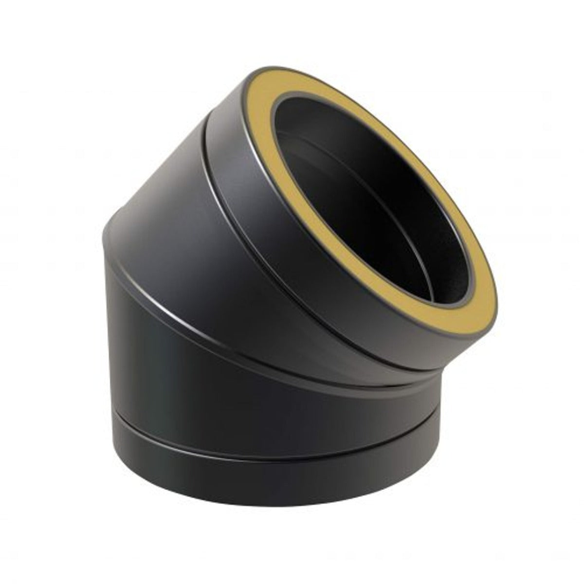 Bocht 45° Ø 150-200 mm Dubbelwandig geïsoleerd RAL9004