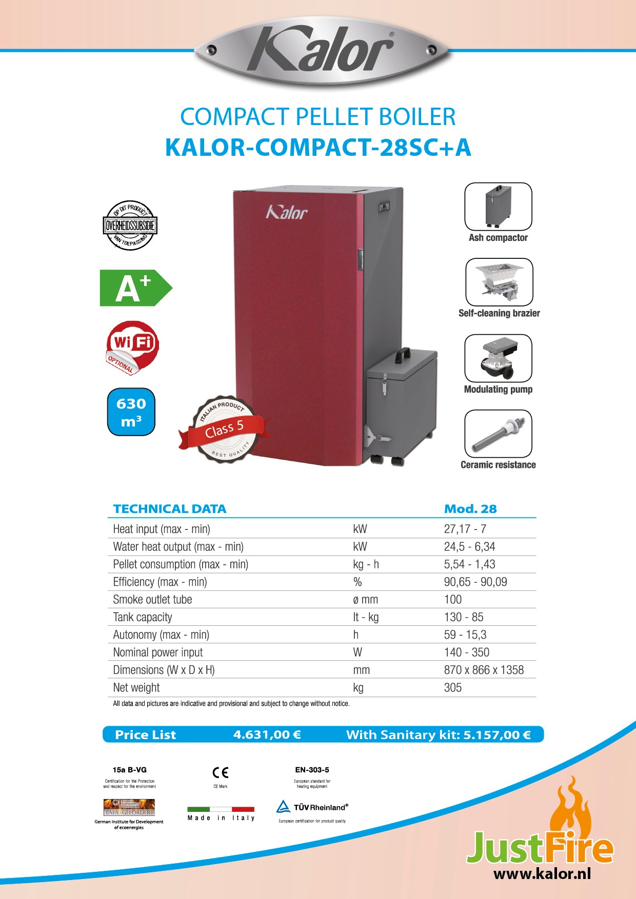KALOR-COMPACT28 SELF CLEAN+ASBAK (A+)
