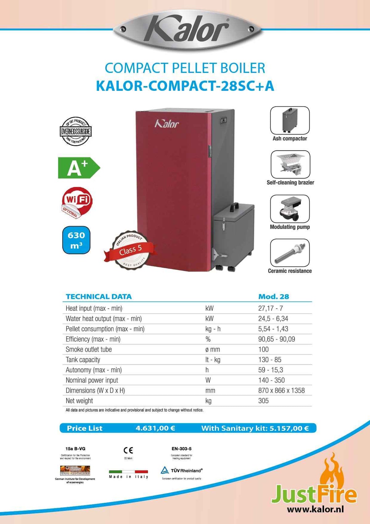 KALOR-COMPACT28 SELF CLEAN+ASBAK (A+)