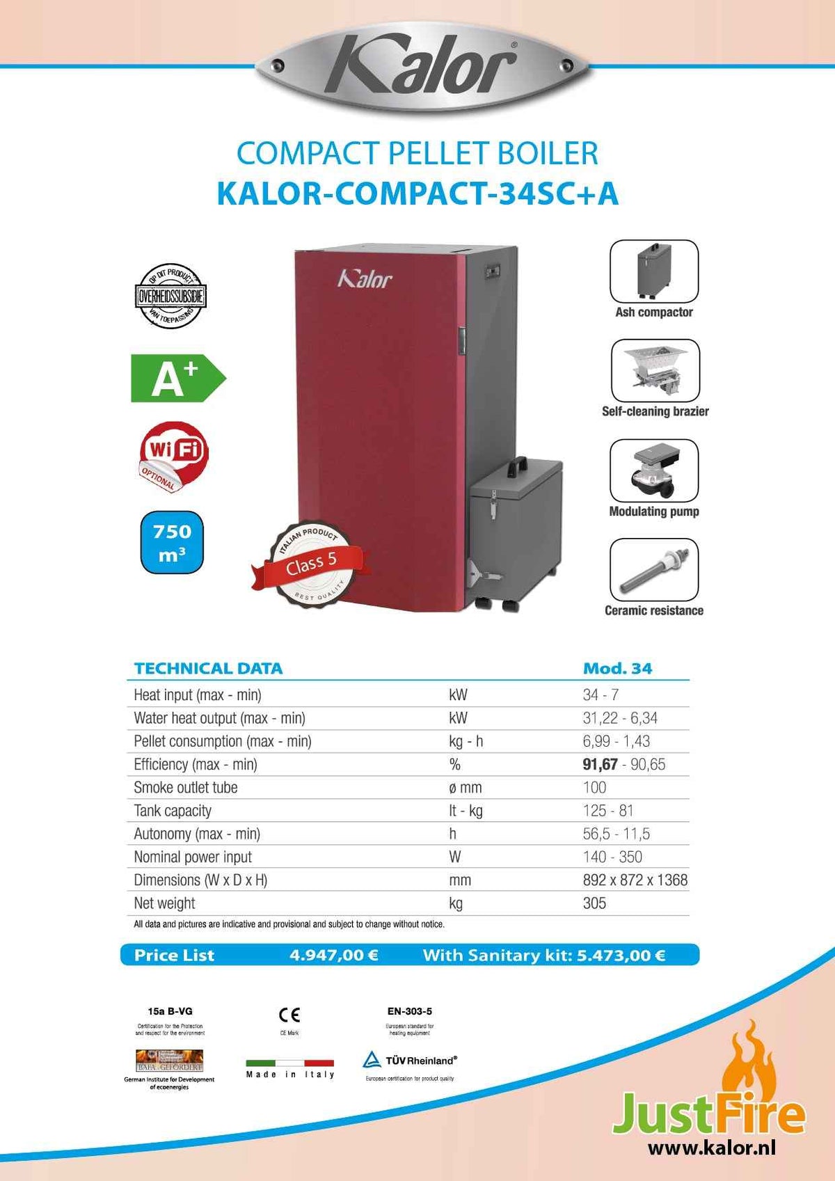 KALOR-COMPACT34 SELF CLEAN+ASBAK (A+)