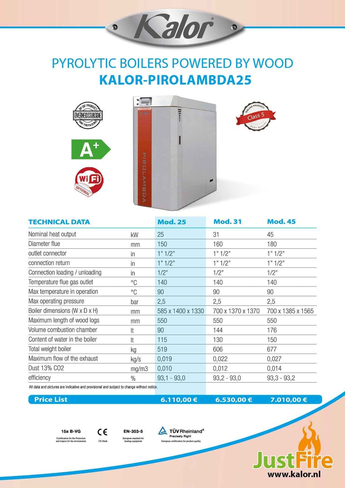 KALOR-PIROLAMBDA25 WOOD (A+)