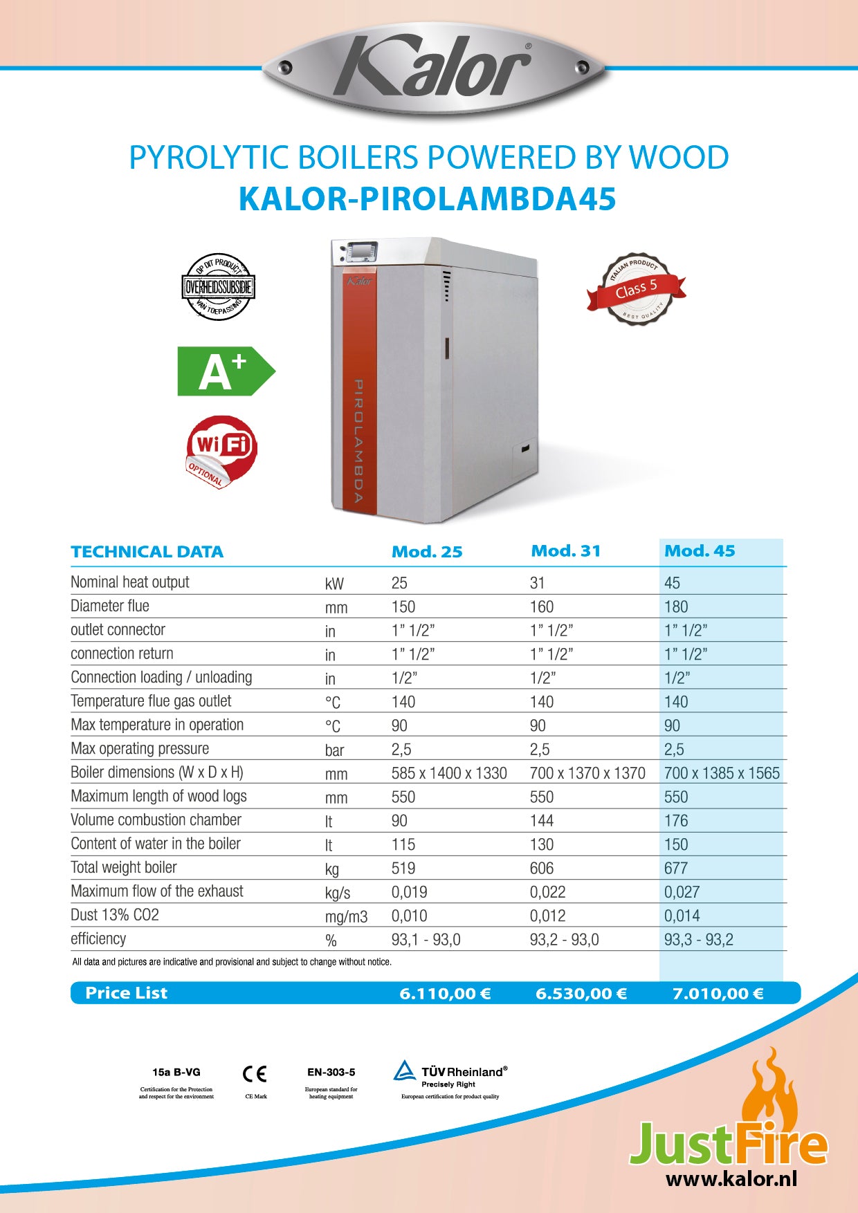KALOR-PIROLAMBDA45 WOOD (A+)
