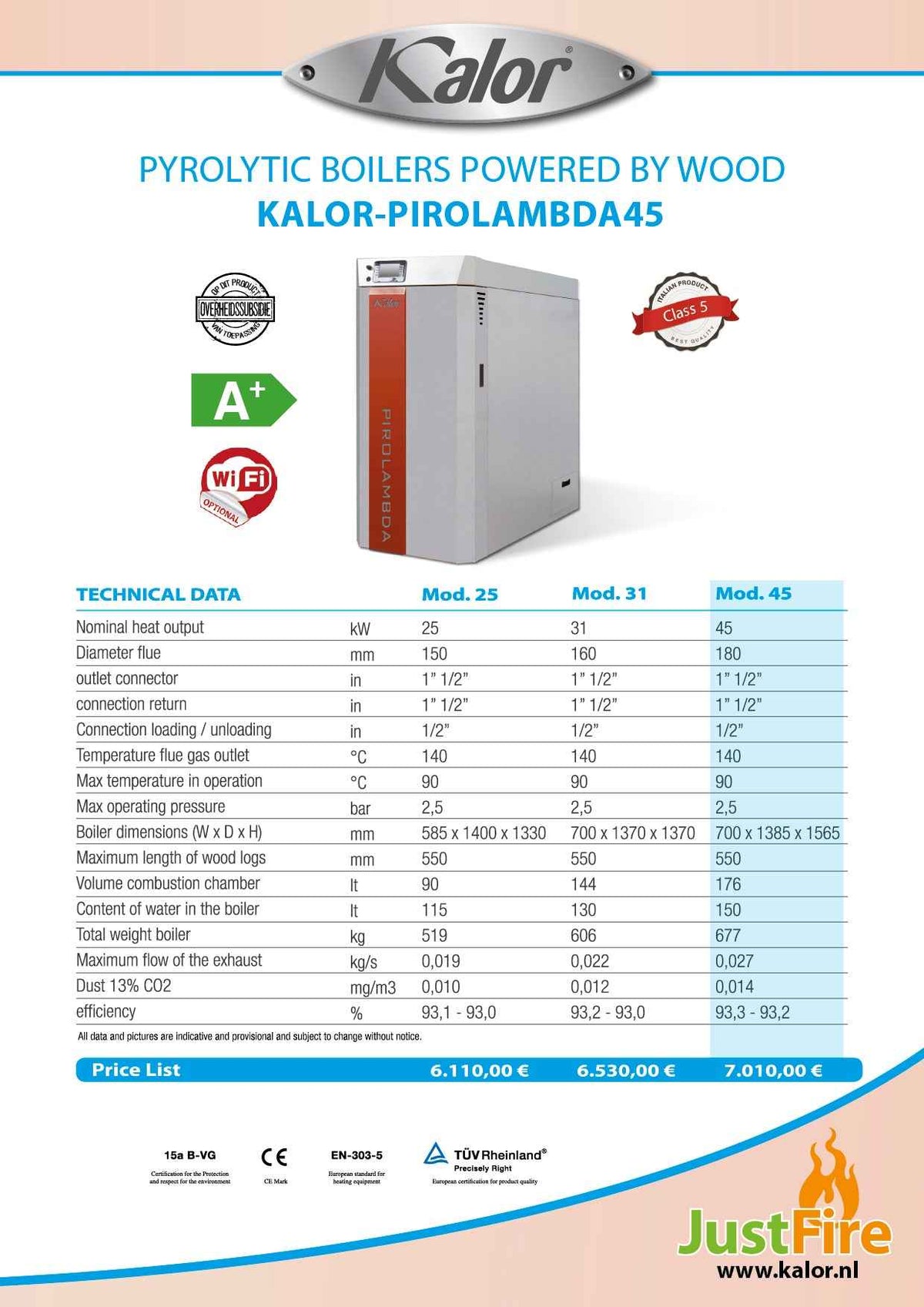 KALOR-PIROLAMBDA45 WOOD (A+)