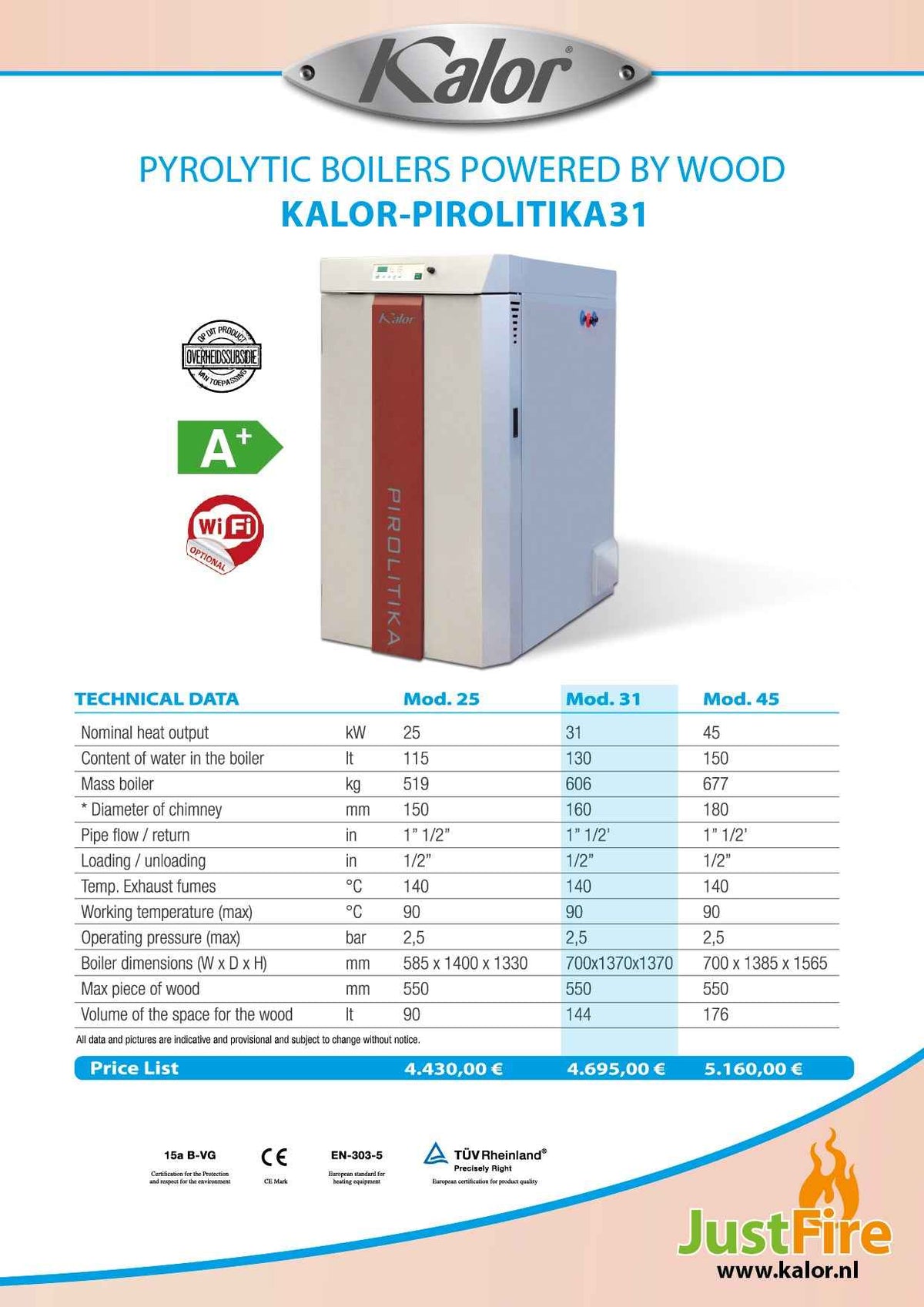 KALOR-PIROLITIKA31 WOOD (A+)