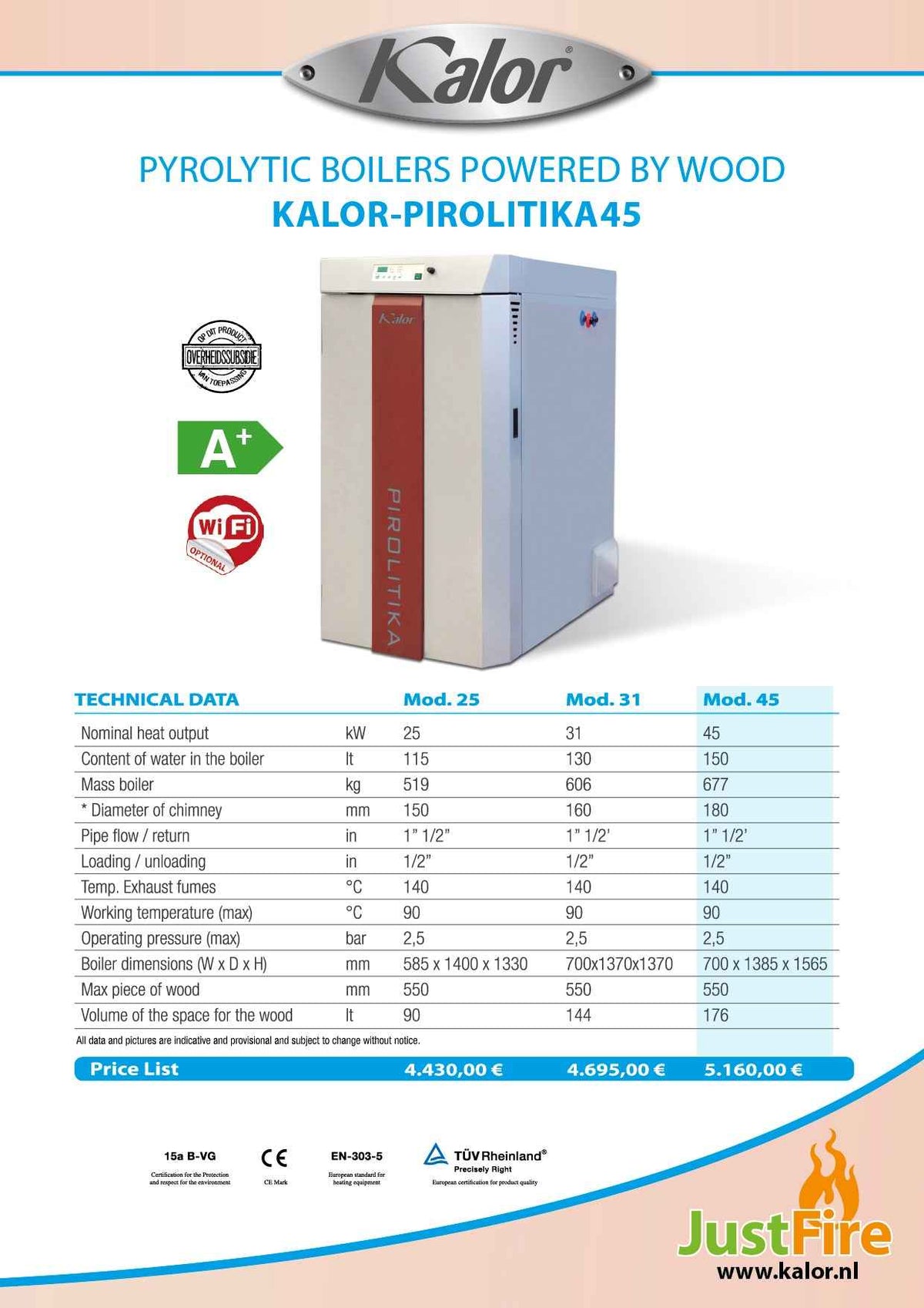 KALOR-PIROLITIKA45 WOOD (A+)