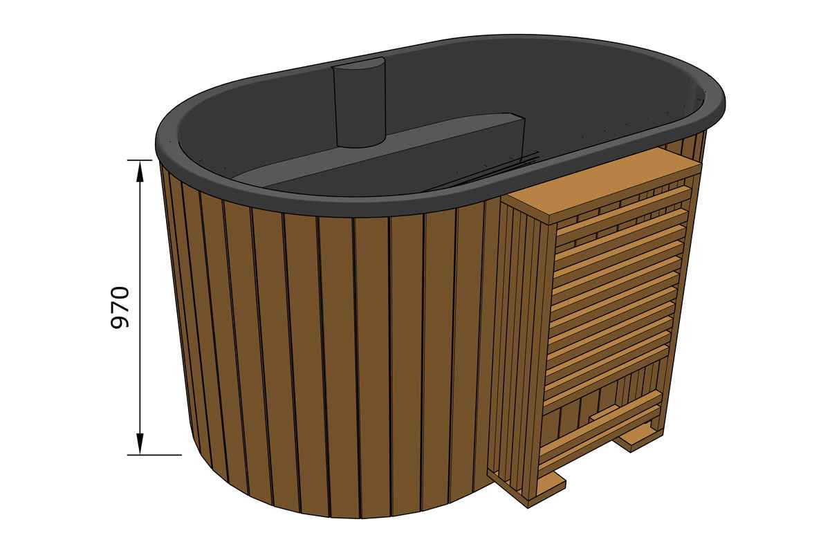 Bergen Wooden 2 Persoons Hot Tub-WT