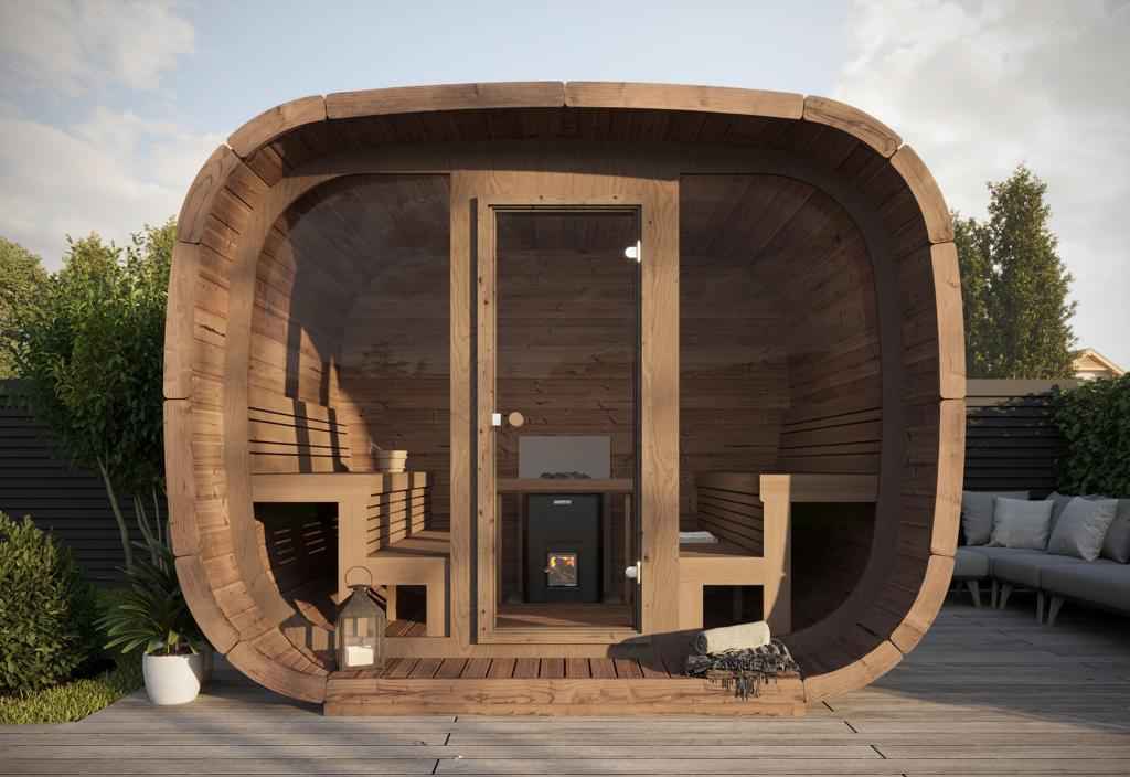 Oslo – Cube Shaped Outdoor Sauna - 300cm-RD