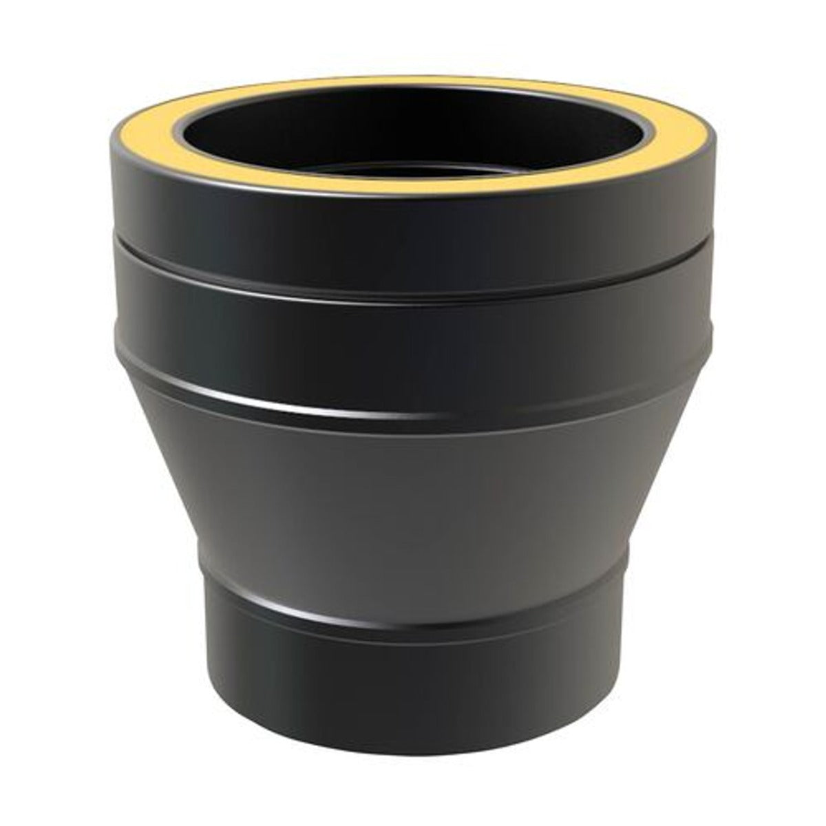 Onderaansluitstuk enkel naar dubbelwandig Ø 150-200 mm Dubbelwandig geïsoleerd RAL9004