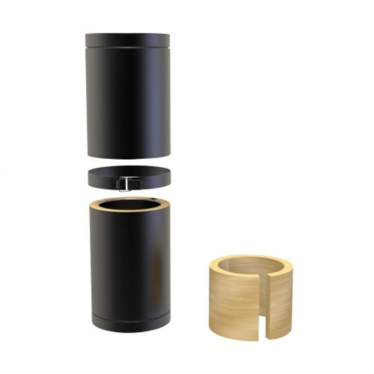 Paspijp 35-50 cm Ø 150-200 mm Dubbelwandig geïsoleerd RAL9004