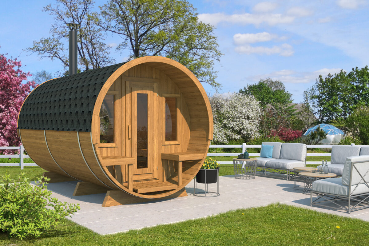 Gothenburg Wooden Barrel Sauna voor 6 personen - 200cm