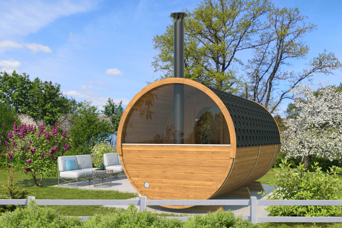 Luxembourg Deluxe Wooden Barrel Sauna voor 8 personen - 226cm