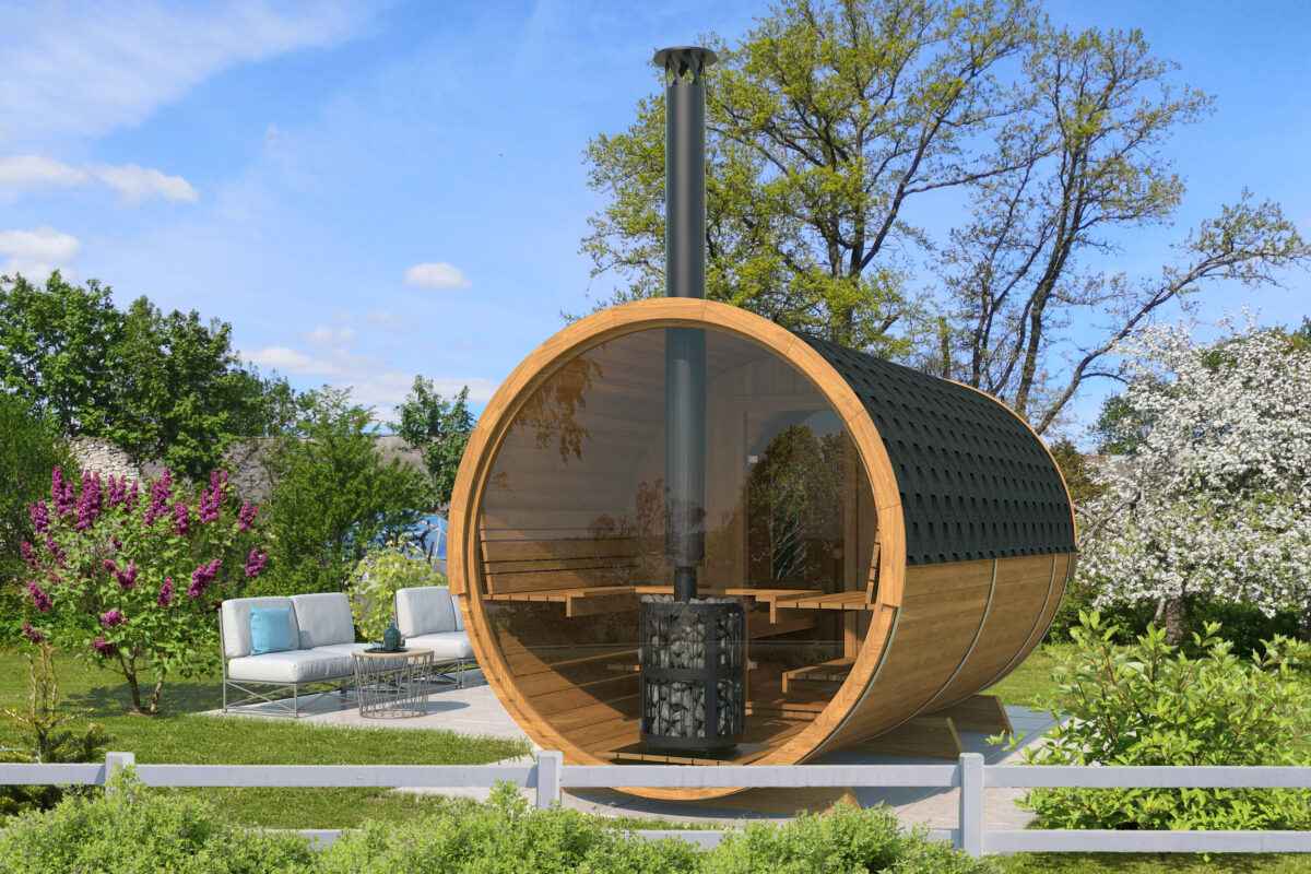Gothenburg Wooden Barrel Sauna voor 6 personen-GRE