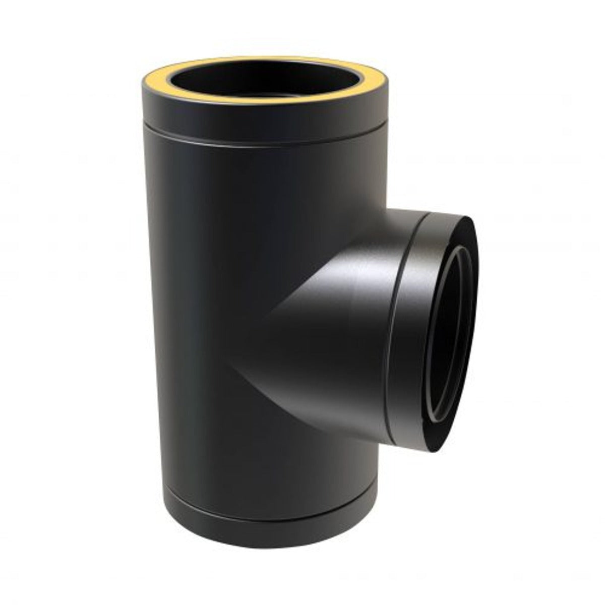 T-stuk 90° Ø 150-200 mm Dubbelwandig geïsoleerd RAL9004