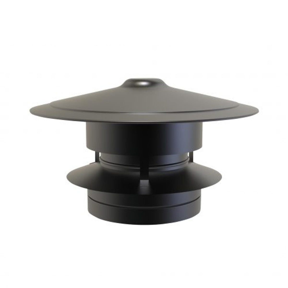 Trekkap anti-valwind Ø 150-200 mm Dubbelwandig geïsoleerd RAL9004