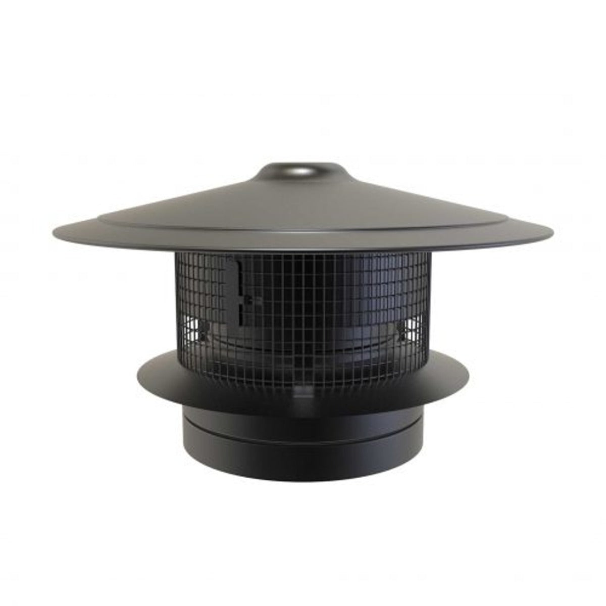 Trekkap met vonkenvanger Ø 150-200 mm Dubbelwandig geïsoleerd RAL9004