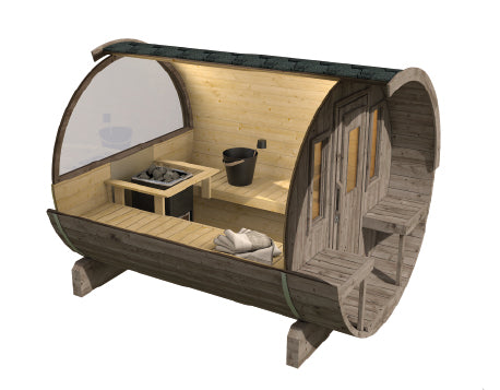 Skara – Barrel Shaped Outdoor Sauna - 200cm
