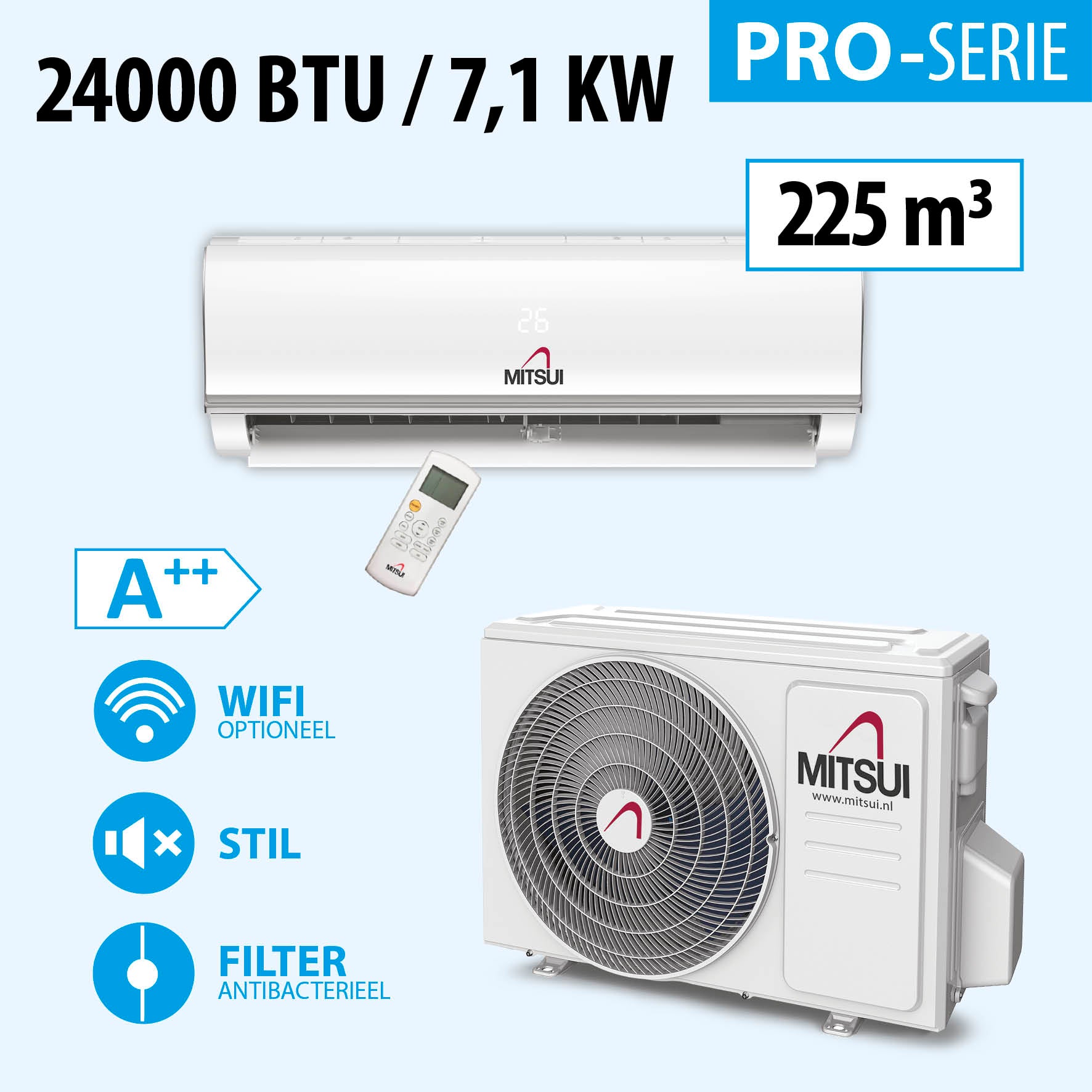 MITSUI PRO 24000BTU (A+++) 215m3 KOELEN