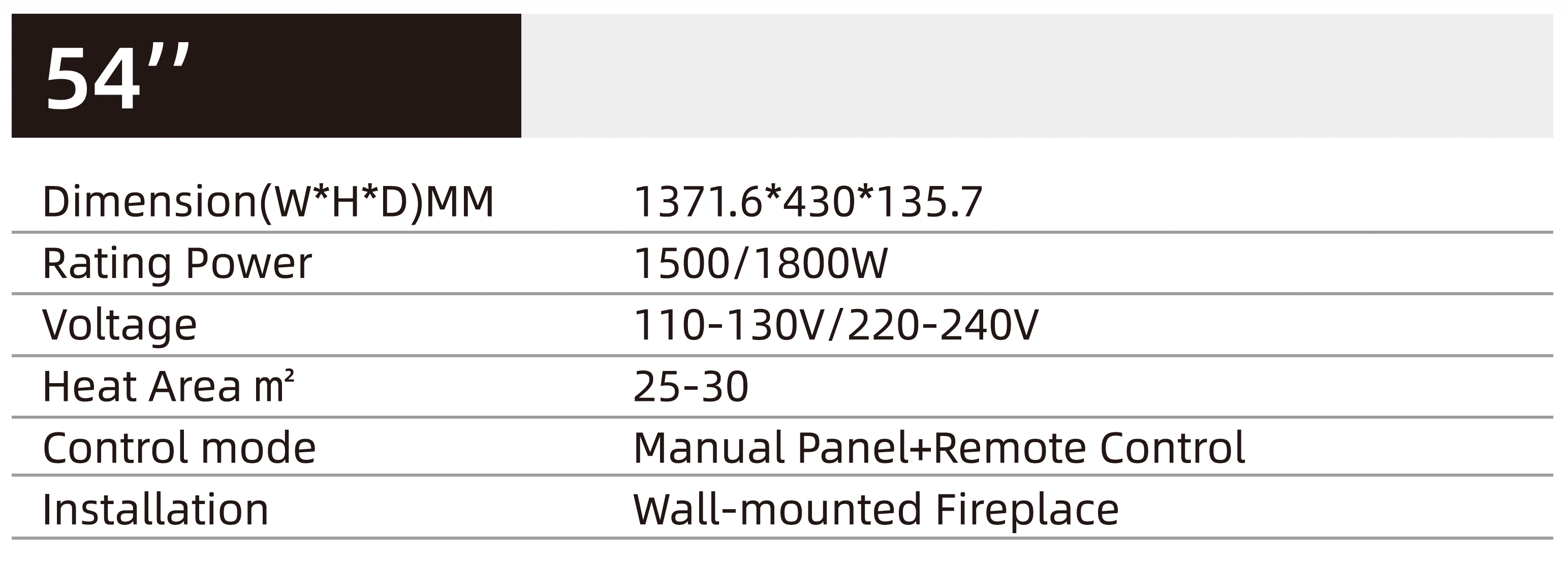 ELECTRIC FIREPLACE 54