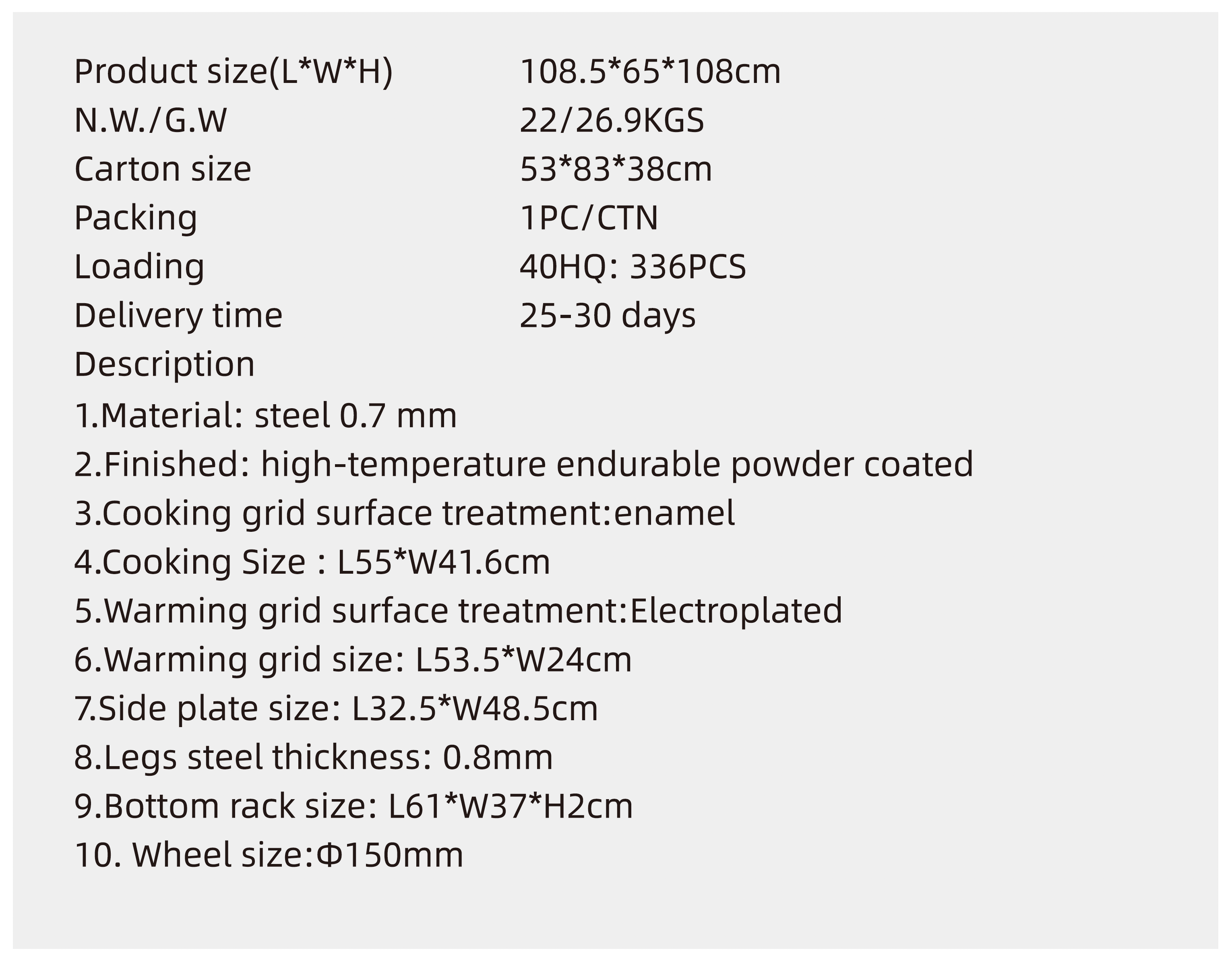 BBQ GRILL HKS-013