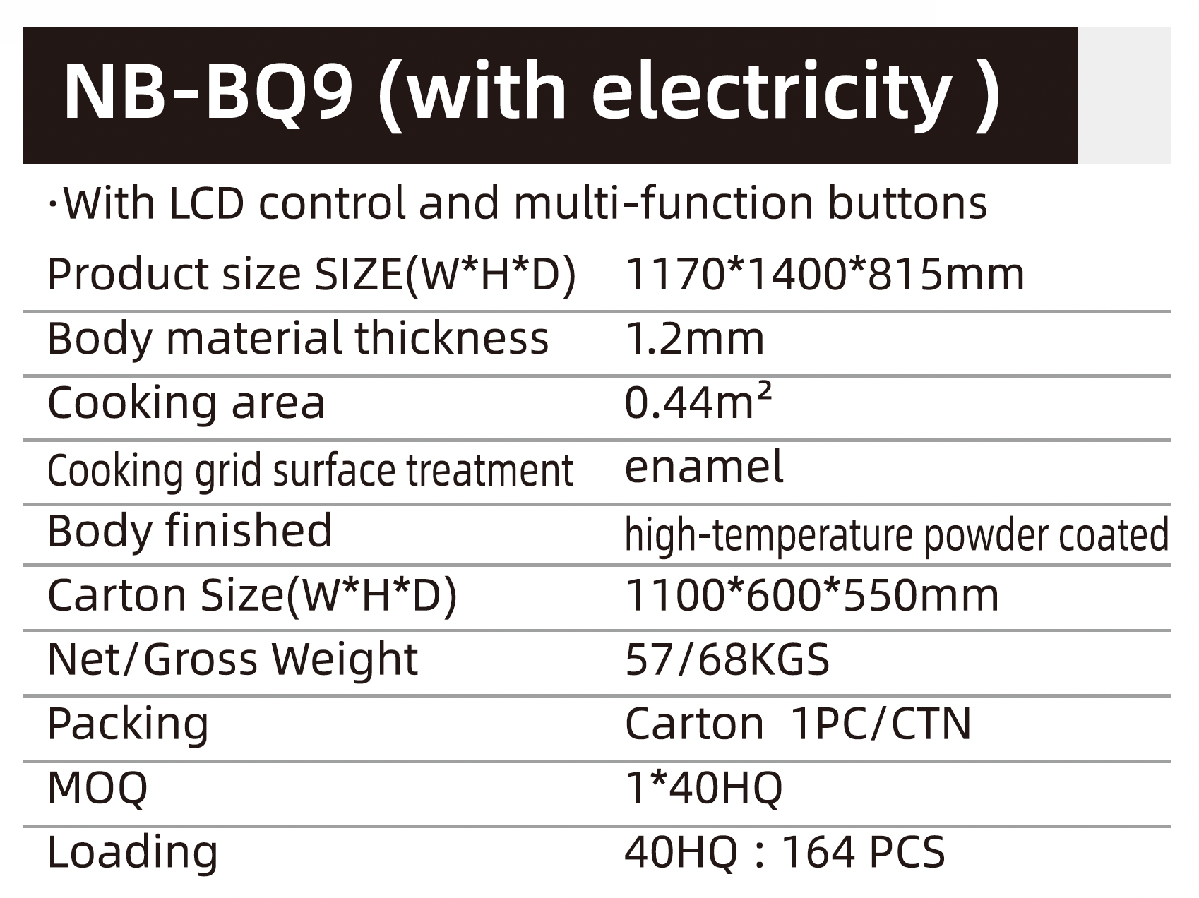 BBQ GRILL NB-BQ9 (ELECTRIC)