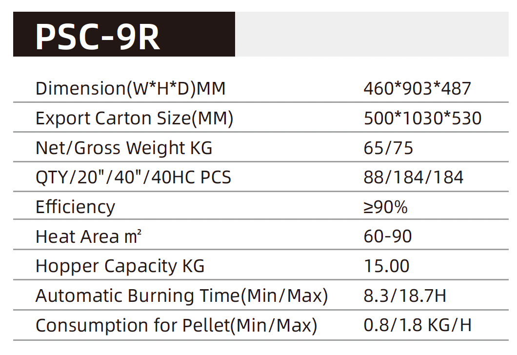 PELLET STOVE PSC-9R 9KW