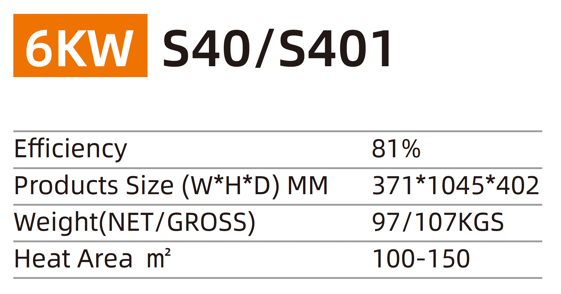 WOOD STOVE S401 6KW