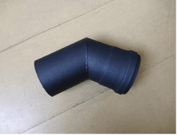 80mm ZWARTE PIJP 45 GRADEN