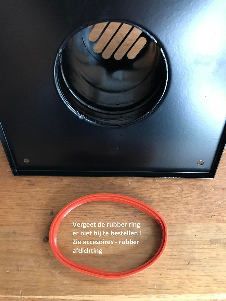 80mm MUURKAP / ROOSTER (tbv zwarte pijp)