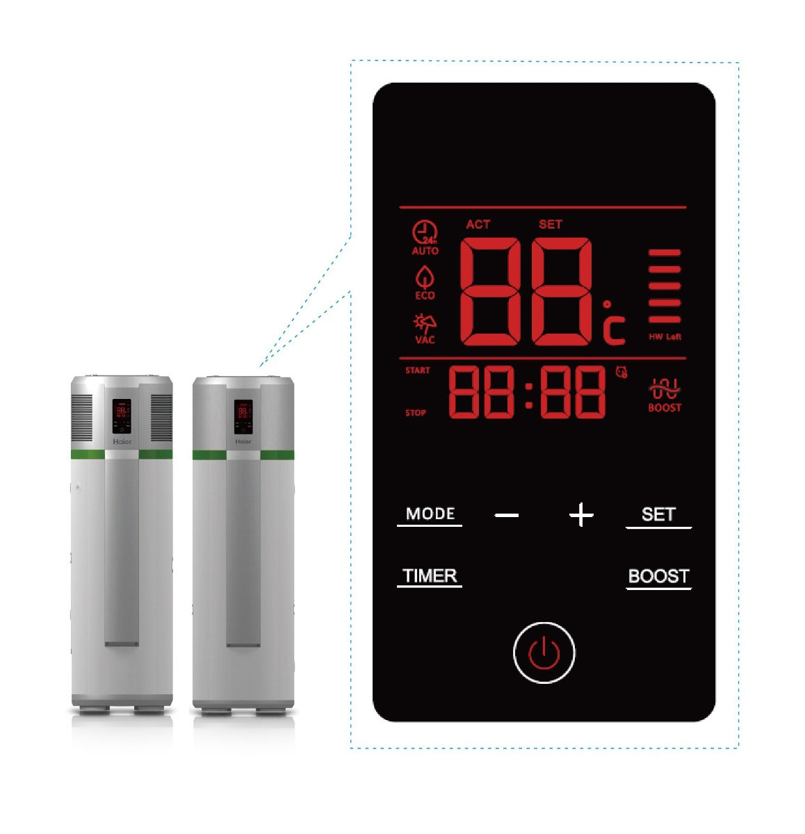 Haier Warmtepomp Boiler 200 liter A+ R290 (KA28672-€725)