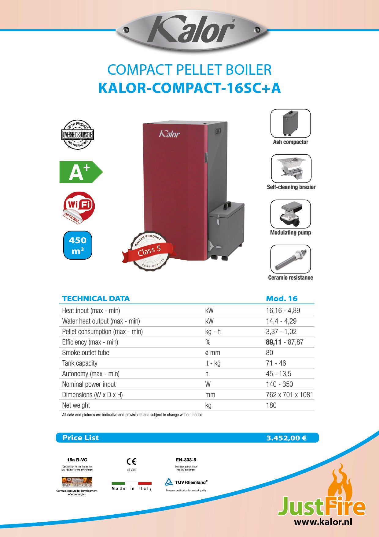 KALOR-COMPACT16 SELF CLEAN+ASBAK (A+) 