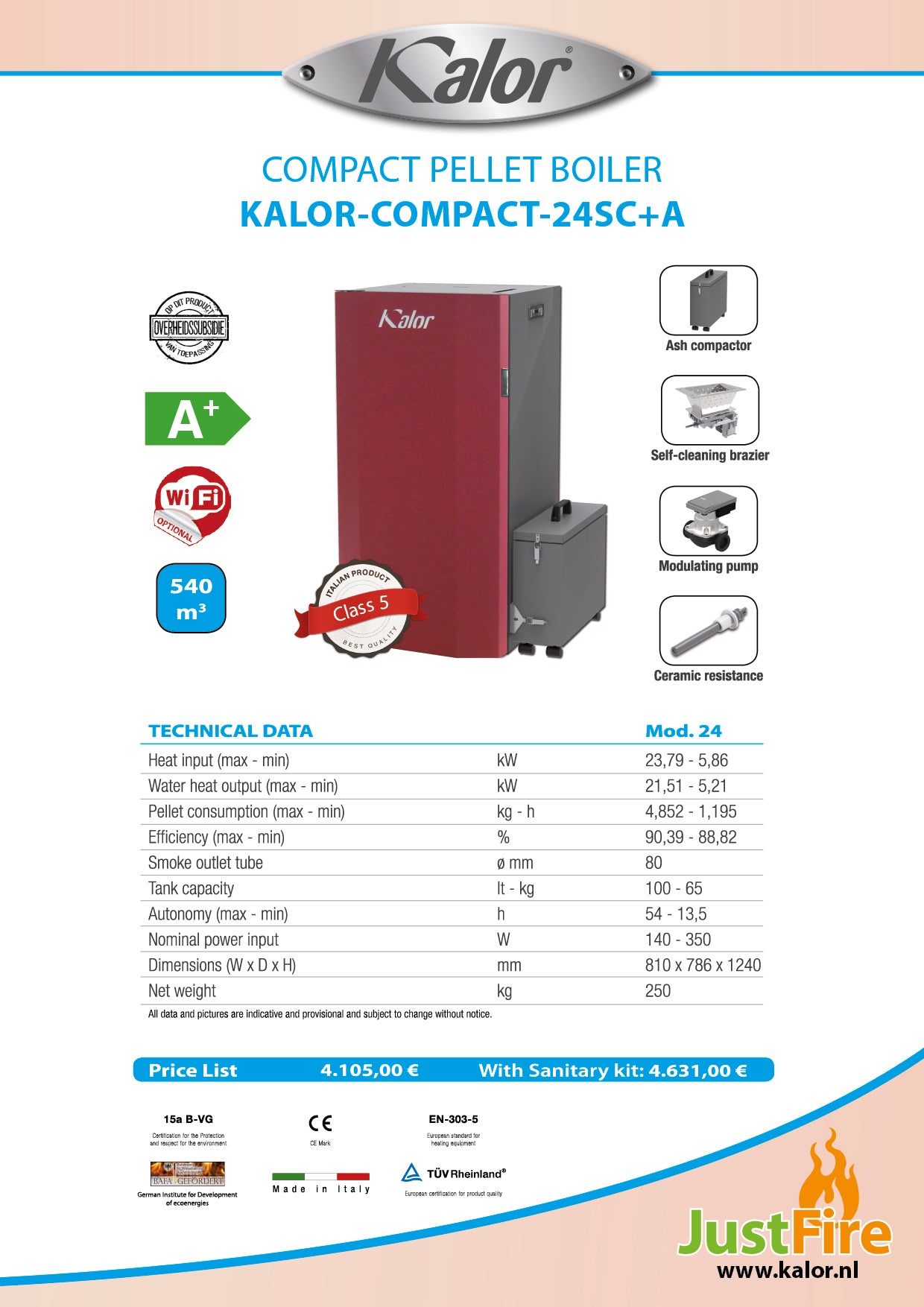 KALOR-COMPACT24 SELF CLEAN+ASBAK (A+)